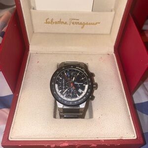 Salvatore Ferragamo F-80 GMT Titanium Sapphire Crystal Automatic  Watch